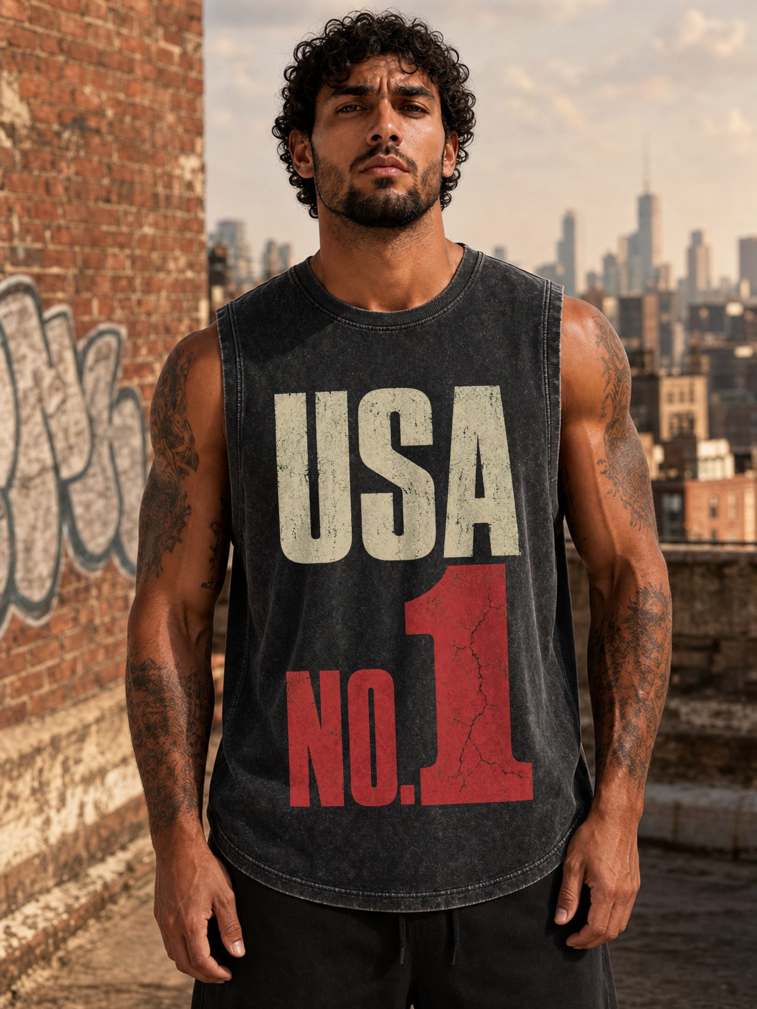 Vintage Distressed Americana Patriotic Slogan Typography
