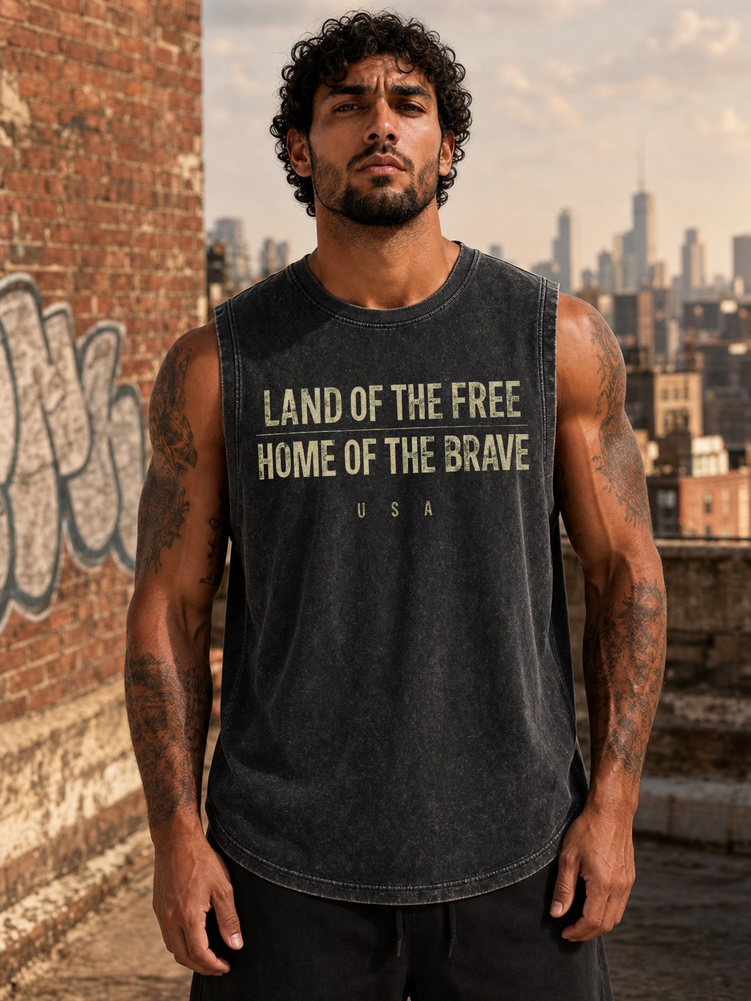 Vintage Distressed Americana Patriotic Typography USA