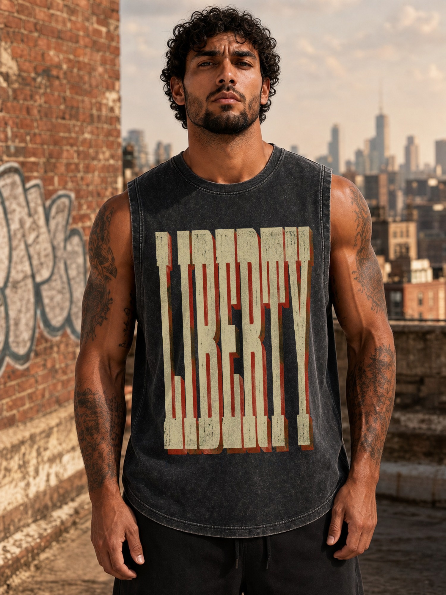 Vintage Americana Patriotic Stacked Bold Typography